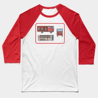 Fire Truck Baseball T-Shirt